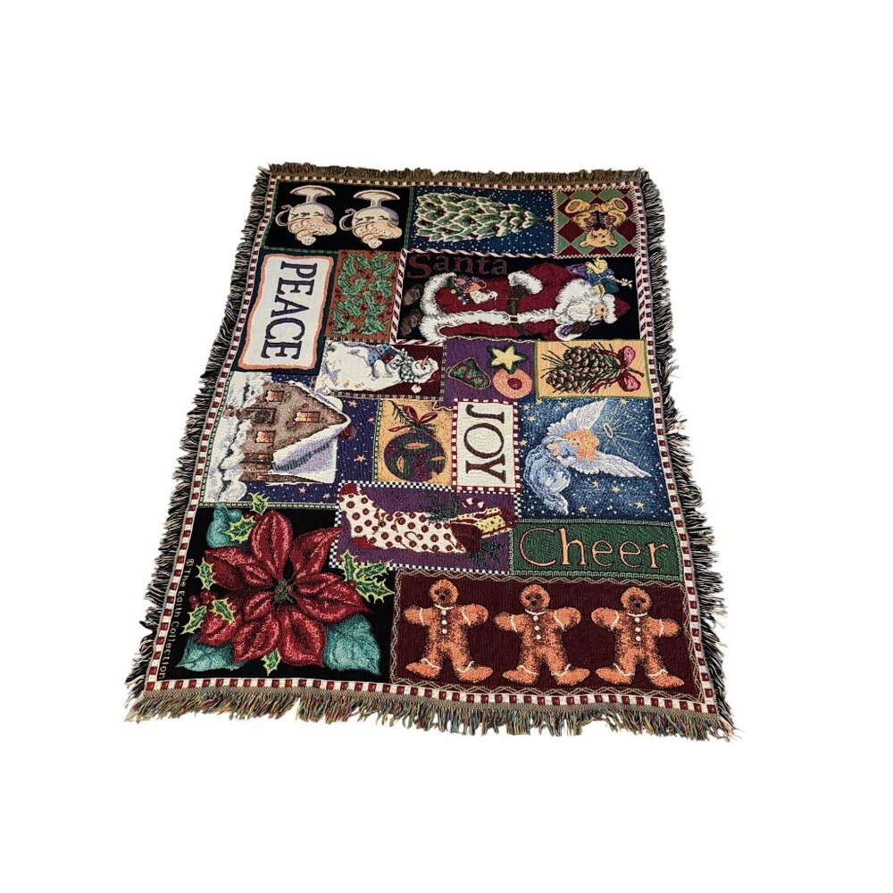 Goodwin Weavers Edith Collection Christmas Tapestry Throw Blanket 44” x 57”